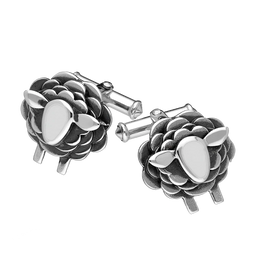 9ct White Gold Sheep Cufflinks Sheep Cufflinks, CL549.