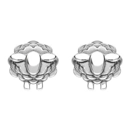 9ct White Gold Sheep Stud Earrings, E2531.