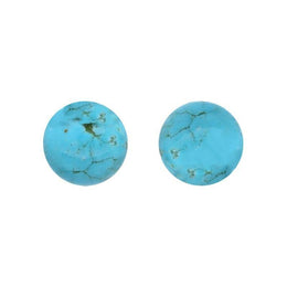 9ct White Gold Turquoise 6mm Ball Stud Earrings E1344