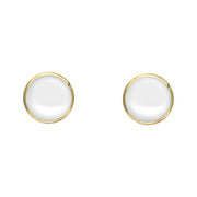 9ct Yellow Gold Bauxite 4mm Classic Small Round Stud Earrings, E001.
