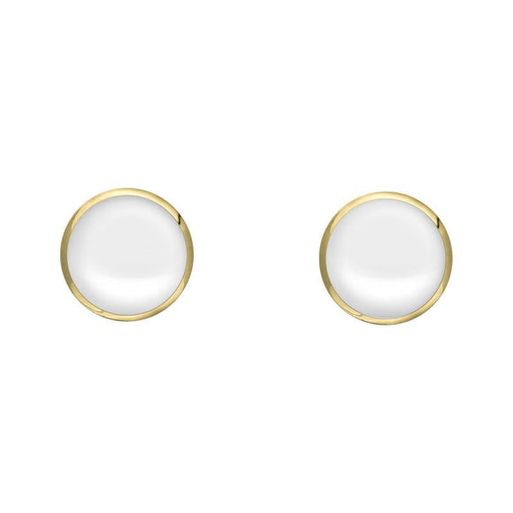 9ct Yellow Gold Bauxite 4mm Classic Small Round Stud Earrings, E001.