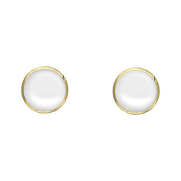 9ct Yellow Gold Bauxite 4mm Classic Small Round Stud Earrings, E001.