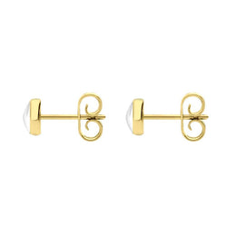 9ct Yellow Gold Bauxite 5mm Classic Small Round Stud Earrings, E002.