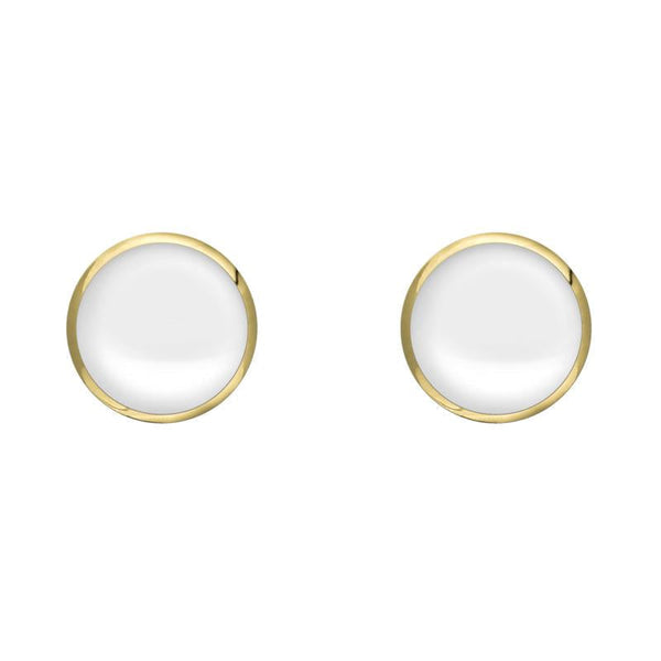 9ct Yellow Gold Bauxite 5mm Classic Small Round Stud Earrings, E002.