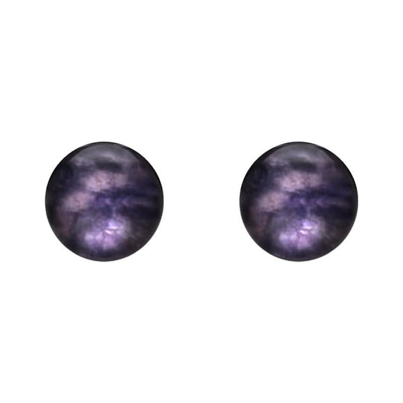 9ct Yellow Gold Blue John 6mm Ball Stud Earrings, E1344