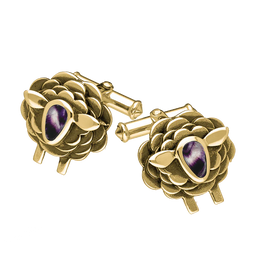 9ct Yellow Gold Blue John Sheep Cufflinks