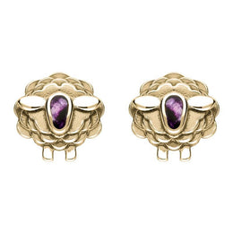 9ct Yellow Gold Blue John Sheep Two Piece Set, S205