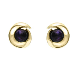 00121292 9ct Yellow Gold Blue John Spiral Stud Earrings, E1913.