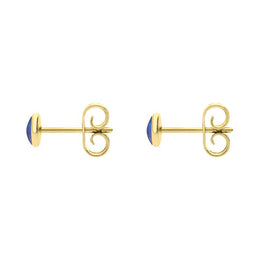 9ct Yellow Gold Moonstone 4mm Classic Small Round Stud Earrings, E001.