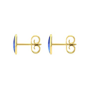 9ct Yellow Gold Moonstone 8 x 6mm Classic Medium Oval Stud Earrings, E006.