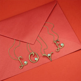 9ct Yellow Gold Opal Love Letters Initial Y Necklace, P3472.