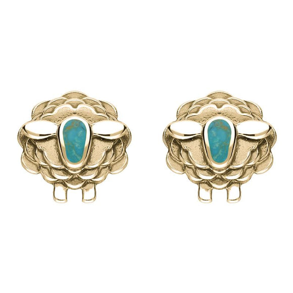 9ct Yellow Gold Turquoise John Sheep Two Piece Set, S205