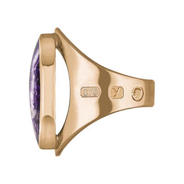 9ct Rose Gold Blue John King's Coronation Hallmark Medium Oval Ring  R012 CFH