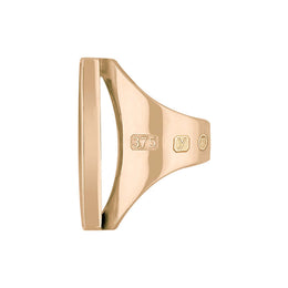 9ct Rose Gold Whitby Jet King's Coronation Hallmark Large Oblong Ring R064 CFH9ct Rose Gold Whitby Jet King's Coronation Hallmark Large Oblong Ring R064 CFH
