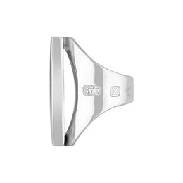 9ct White Gold Blue John King's Coronation Hallmark Large Oblong Ring R064 CFH