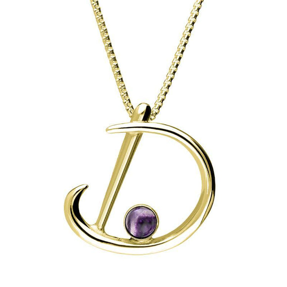 9ct Yellow Gold Blue John Love Letters Initial D Necklace P3451C
