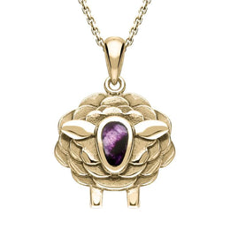 9ct Yellow Gold Blue John Sheep Necklace P3508
