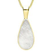 9ct Yellow Gold Mother of Pearl Classic Teardrop Necklace. P024.