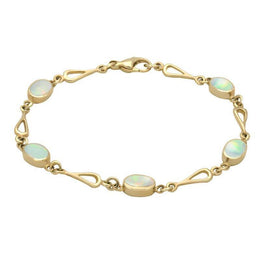 9ct Yellow Gold Opal Oval Spoon Bracelet B231