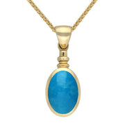 9ct Yellow Gold Turquoise Bottletop Necklace P008