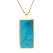 9ct Yellow Gold Turquoise Large Oblong Necklace P078
