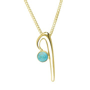 9ct Yellow Gold Turquoise Love Letters Initial I Necklace P3456C