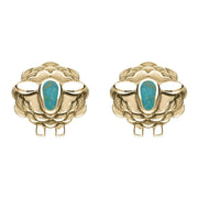 9ct Yellow Gold Turquoise Sheep Stud Earrings E2530