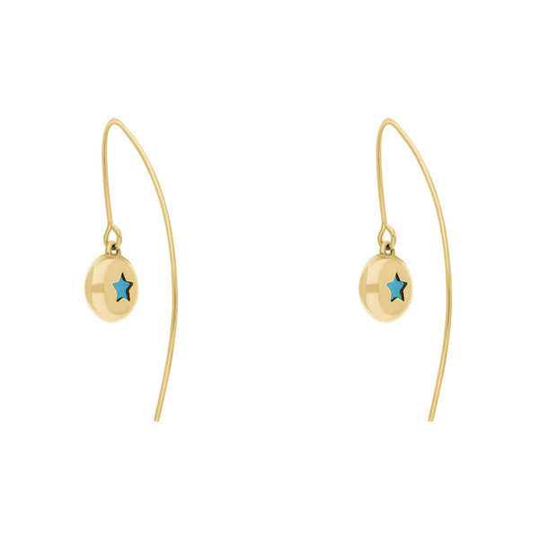 9ct_Yellow_Gold _Turquoise_Star _Disc_Drop _Earrings_E1371_1