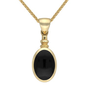 9ct Yellow Gold Whitby Jet Bottletop Necklace P008