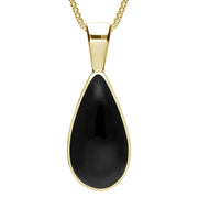 9ct Yellow Gold Whitby Jet Classic Teardrop Necklace P024