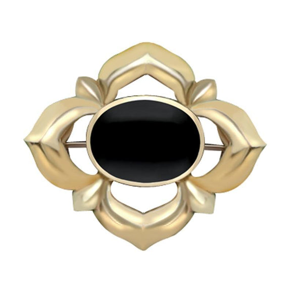 9ct Yellow Gold Whitby Oval Star Brooch M088