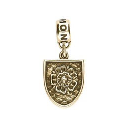 9ct Yellow Gold York Minster Cross Key and Rose Shield Loop Charm. G825.