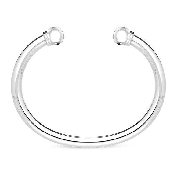 00090575 Sterling Silver Extra Large Plain Torc Bangle, B871_XL. 