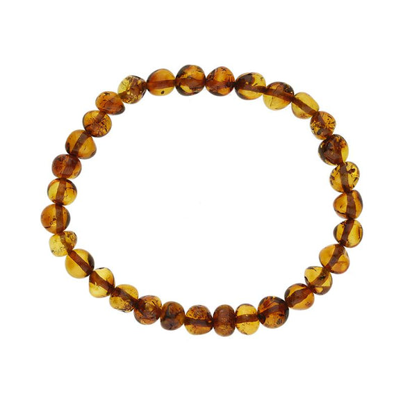 Baltic Amber Beaded Large Stretch Bracelet