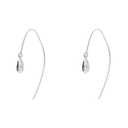 Sterling Silver Blue John Fleur De Lis Disc Drop Earrings