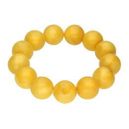 Butter Amber 17mm Round Beaded Bracelet BUNQ0000994