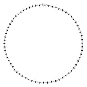 00117722 Sterling Silver Whitby Jet 4mm Bead Chain Link Necklace, N952_18.