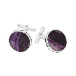 Blue John Shrovetide Engraved Limited Edition Cufflinks. CL467.