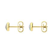 C W Sellors 9ct Yellow Gold Opal 5mm Classic Small Round Stud Earrings, E002.
