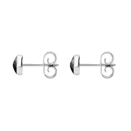 C W Sellors Sterling Silver Dark Mother of Pearl 5mm Classic Small Round Stud Earrings, E002.