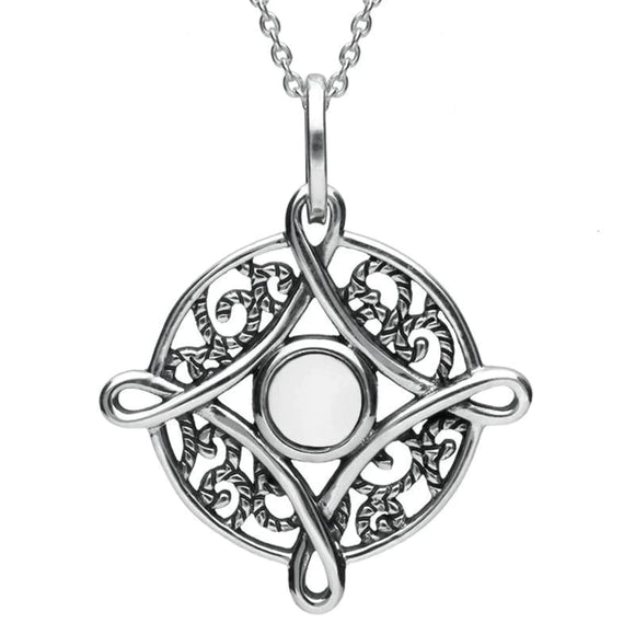 C W Sellors Sterling Silver Bauxite Detailed Four Point Cross Necklace, P2551.