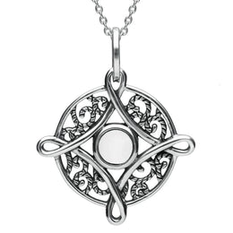 C W Sellors Sterling Silver Bauxite Detailed Four Point Cross Necklace, P2551.