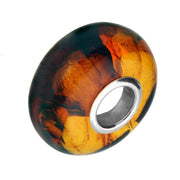 Charm Baltic Amber And Silver Bead
