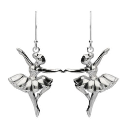 Sterling Silver Ballerina Passe Hook Drop Earrings E2233
