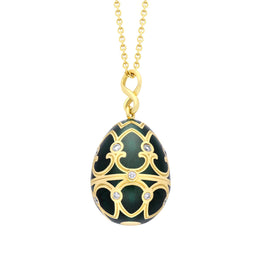 Faberge Palais Tsarskoye Selo Yellow Gold Locket With Whitby Jet Surprise Limited Edition Locket 1386FP2519