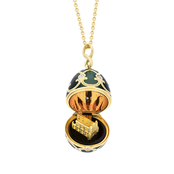 Faberge Palais Tsarskoye Selo Yellow Gold Locket With Whitby Jet Surprise Limited Edition Locket 1386FP2519