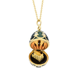 Faberge Palais Tsarskoye Selo Yellow Gold Locket With Whitby Jet Surprise Limited Edition Locket 1386FP2519