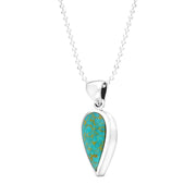 Sterling Silver Turquoise Small Upside Down Pear Necklace