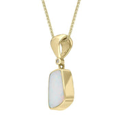 73122119 18ct Yellow Gold Opal Diamond Oblong Necklace UPOP074