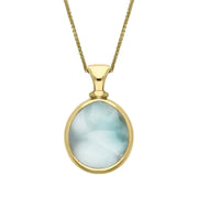 62120567 18ct Yellow Gold Coquina Larimar Small Double Sided Pear Necklace, P220.